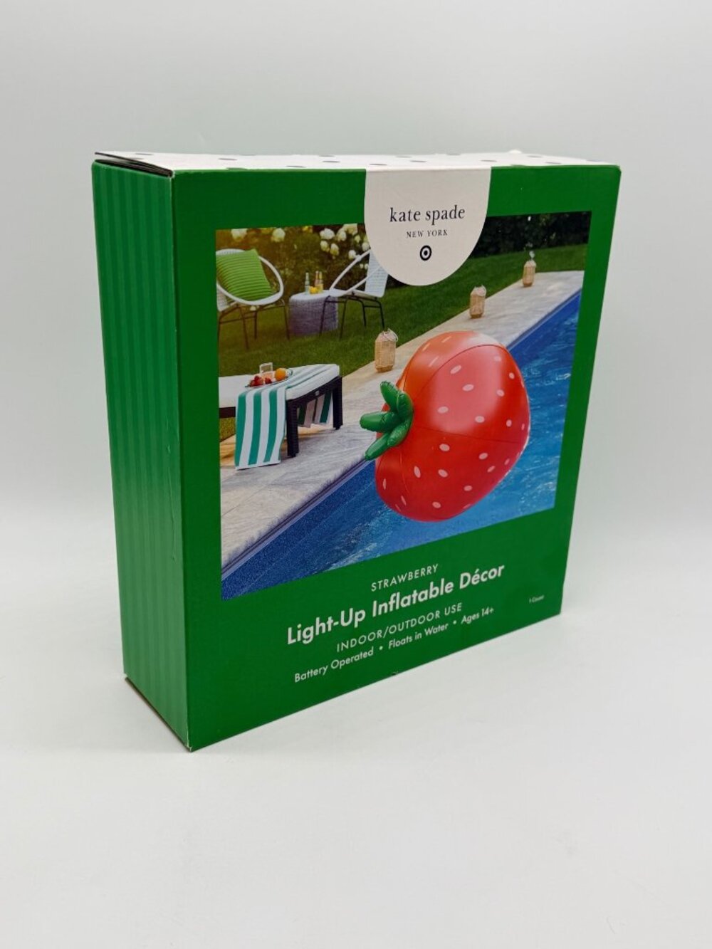 Kate Spade New York LARGE Strawberry Light up Inflatable Decor 50"x40" NEW